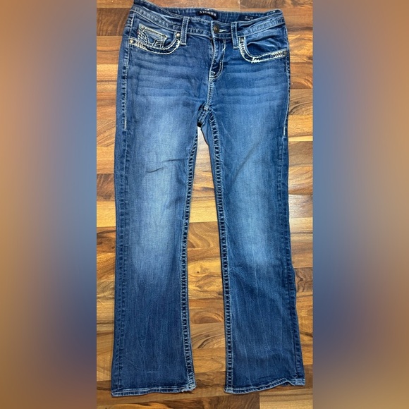 Vigoss Heritage Fit Bootcut Jeans Women’s Size 8x32 Dark Wash - Picture 1 of 7